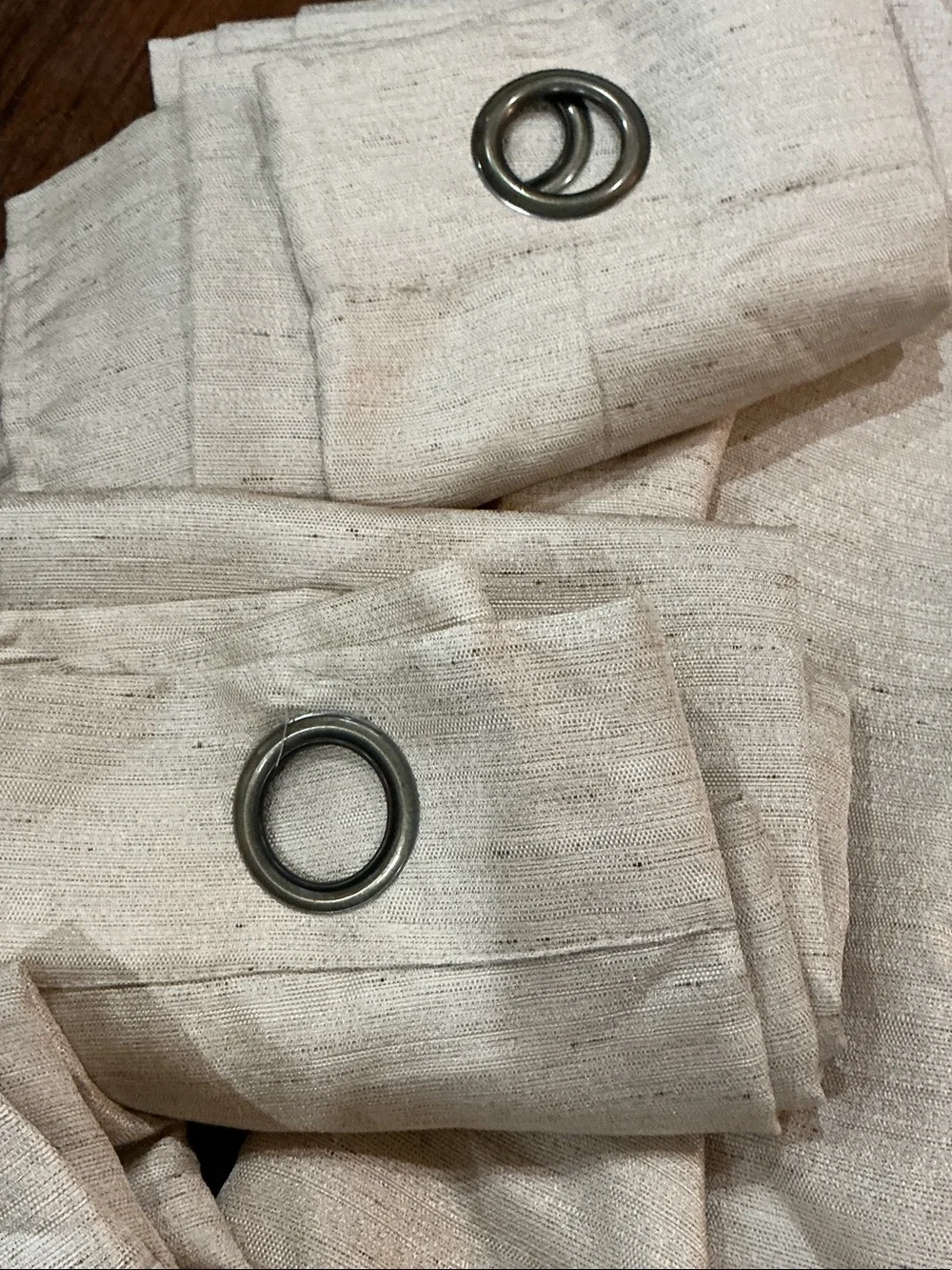 Bundle of four (4) Natural Linen-Look Grommet Curtain Panels - Neutral length 95